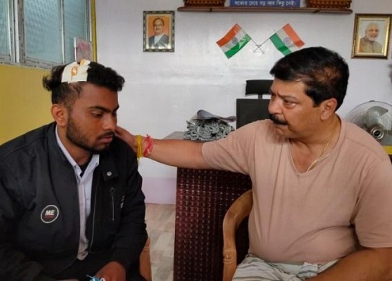 ABVP leader was beaten up brutally and received threats over Phone for inviting BJP MLA Sudip Roy Barman at Blood Donation in Sabroom College ABVP leader was beaten up brutally and received threats over Phone for inviting BJP MLA Sudip Roy Barman at Blood Donation in Sabroom College